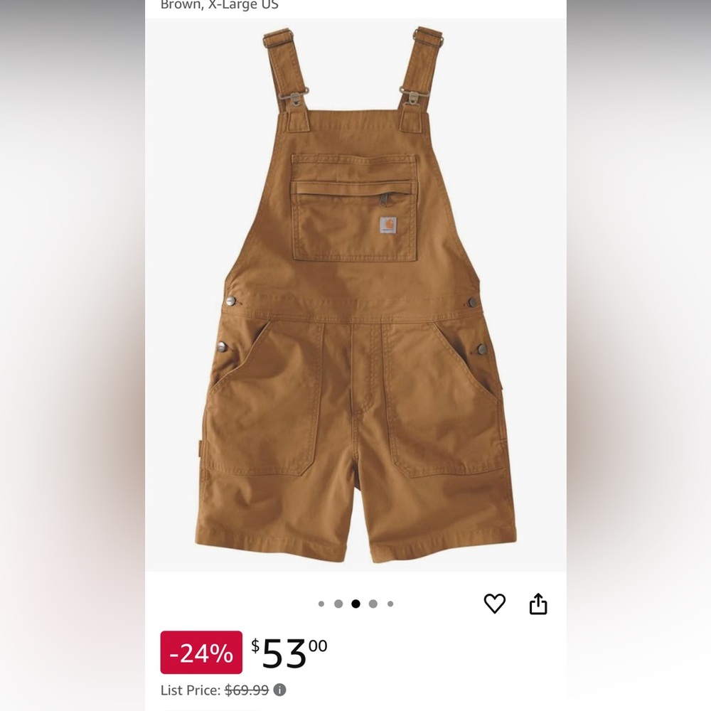 Like new Carhartt women’s relaxed fit overall shorts! Worn once!